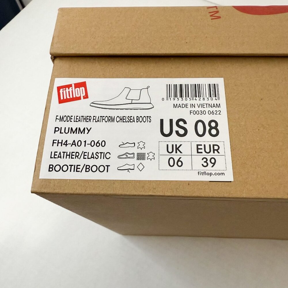 FitFlop NWB Sz 8 F-Mode Plummy Leather Flatform Chelsea Bootie - Picture 9 of 11